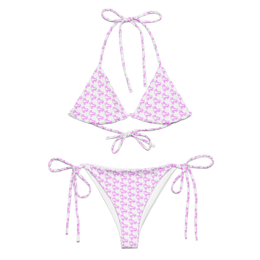 All-over print recycled string bikini