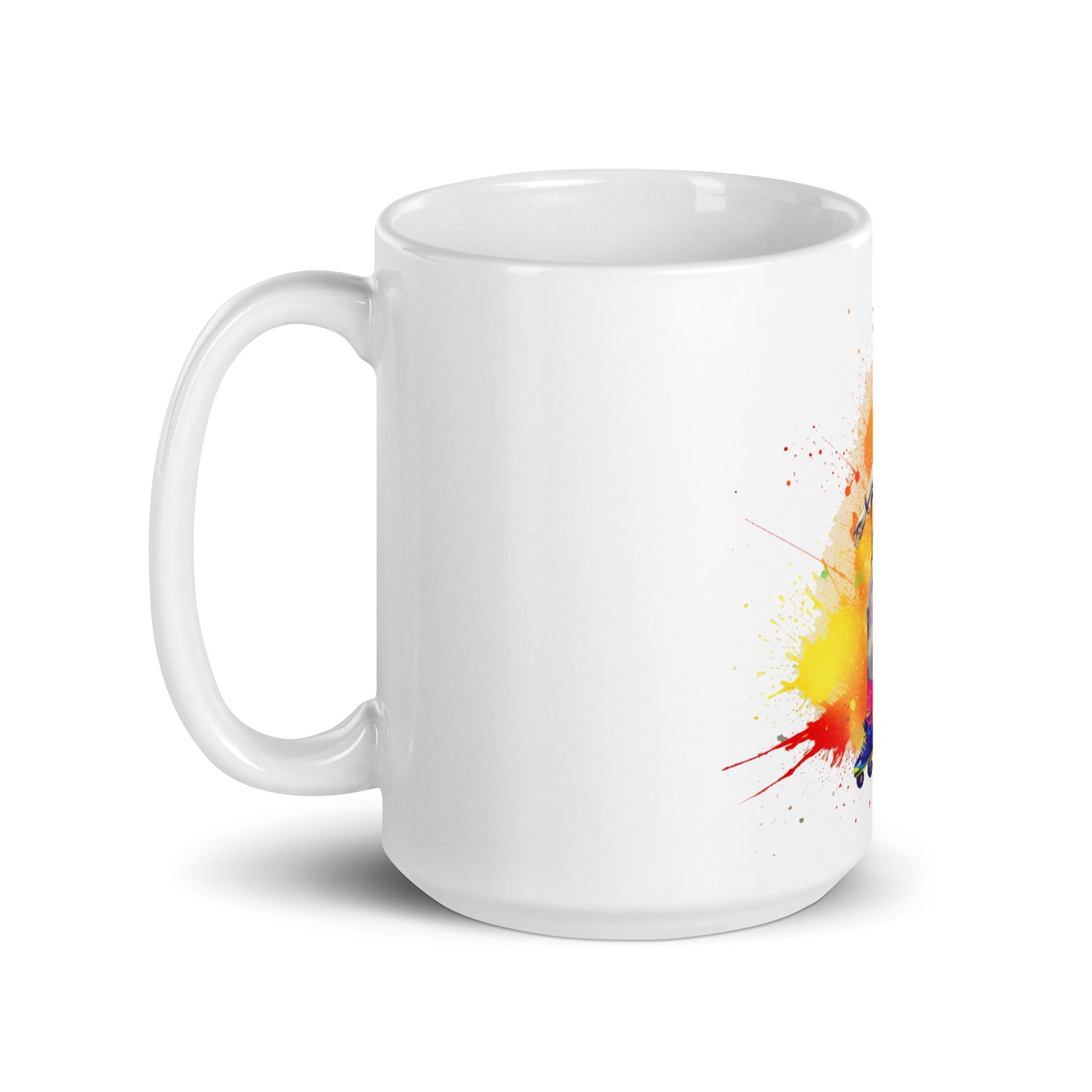 White glossy mug