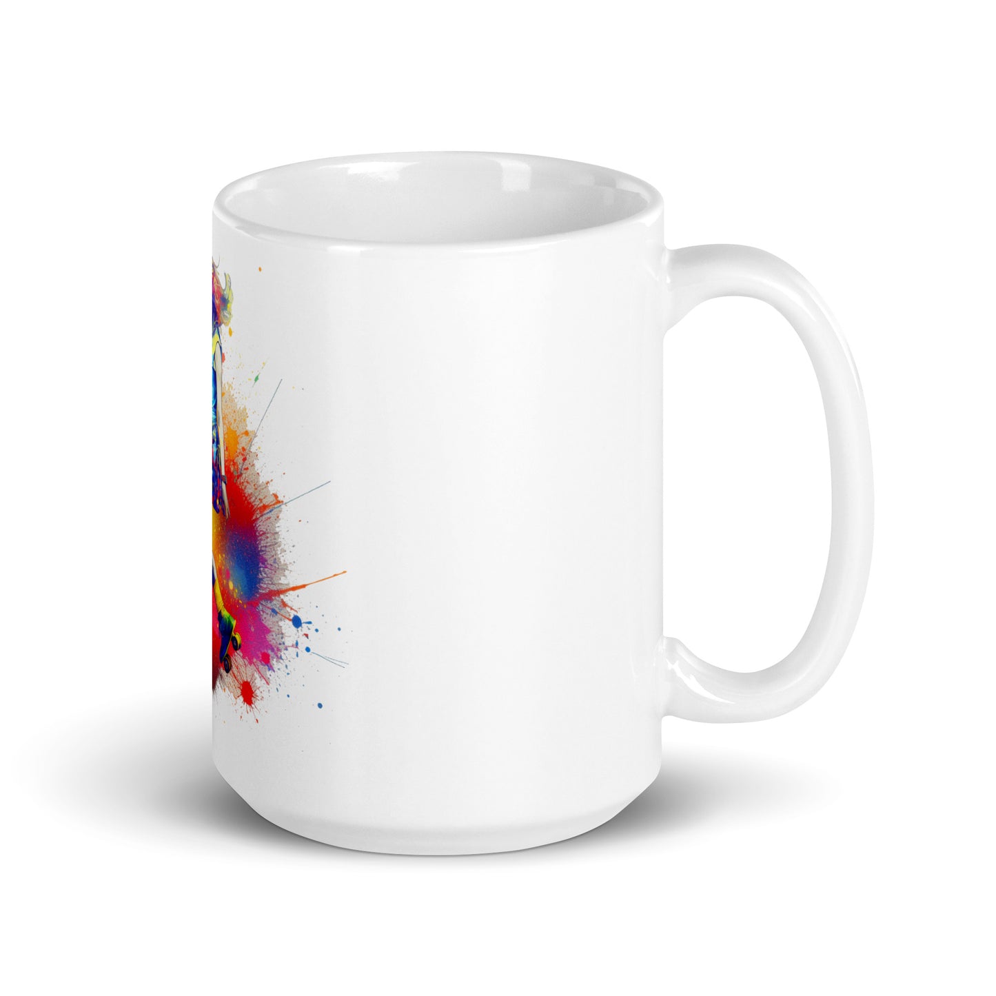 White glossy mug